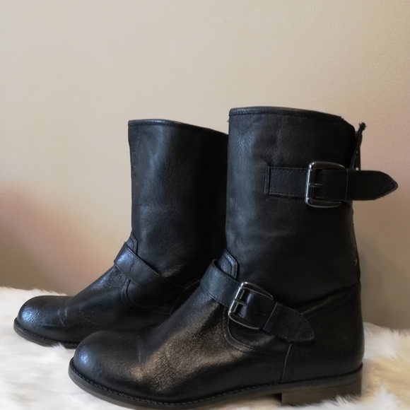Steve Madden Temmpt Leather Moto Combat Boots - Picture 3 of 12